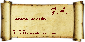 Fekete Adrián névjegykártya